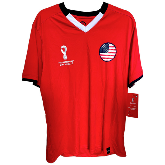 2022 USA FIFA World Cup Qatar Officially Licensed Adult Jersey Red Men's Large - Picture 1 of 3